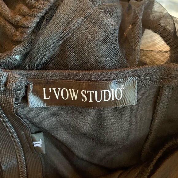 NWOT Sheer Puff Long Sleeve Club Dress Bodycon Halloween Party Clubwear - Picture 9 of 11